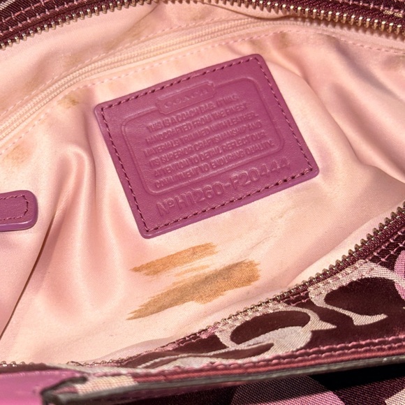 Vintage Coach Pink and Maroon Signature Tote Excellent Condition - Picture 13 of 14